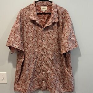 RedHead Red and White Leaf Pattern Shirt